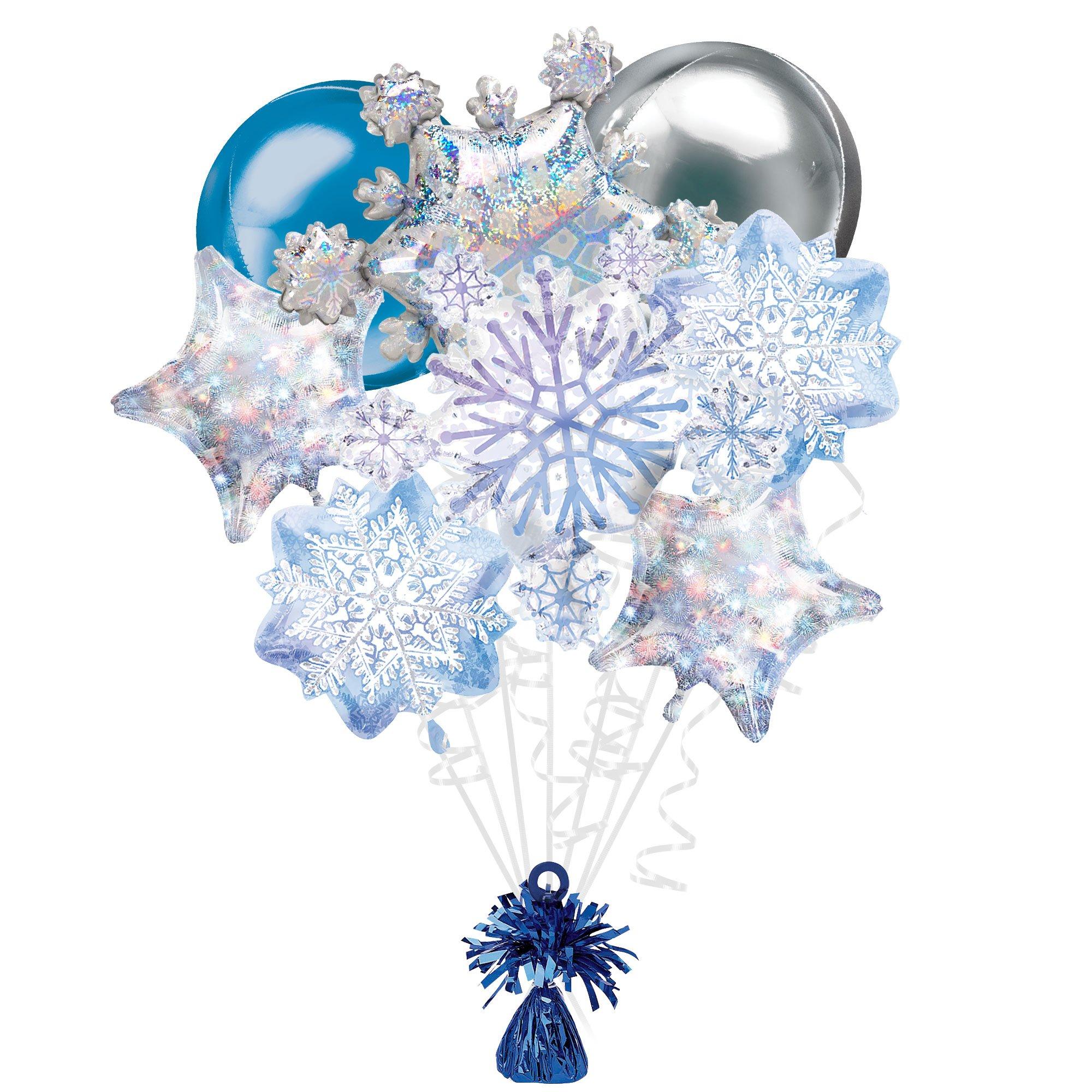 5PC BLLN BOUQUET SNOWFLAKE P